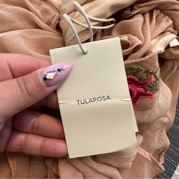 Stunning NWT tularosa coraline neon rose crochet boho maxi dress Sz XS - Picture 8 of 11